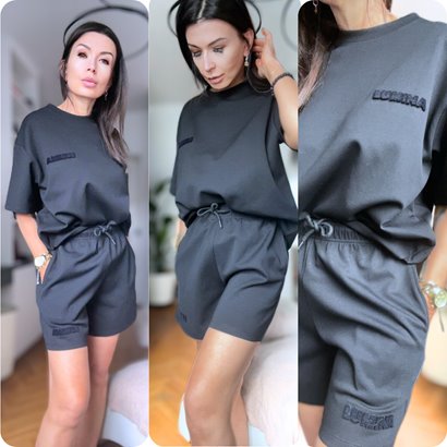 Zestaw t-shirt + szorty Lumina uni czarny